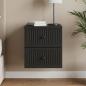 Preview: ARDEBO.de - Wandmontierter Nachttisch Schwarz 33 x 34,5 x 40 cm