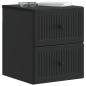 Preview: Wandmontierter Nachttisch Schwarz 33 x 34,5 x 40 cm