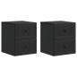 Preview: Wandmontierter Nachttisch 2 Stk. Schwarz 33 x 34,5 x 40 cm