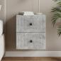 Preview: ARDEBO.de - Wandmontierter Nachttisch Betongrau 33 x 34,5 x 40 cm