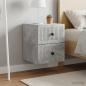 Preview: Wandmontierter Nachttisch 2 Stk. Betongrau 33 x 34,5 x 40 cm