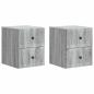 Preview: Wandmontierter Nachttisch 2 Stk. Sonoma-Grau 33 x 34,5 x 40 cm