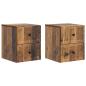 Preview: Wandmontierter Nachttisch 2 Stk. Altholz 33 x 34,5 x 40 cm
