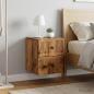 Preview: Wandmontierter Nachttisch 2 Stk. Altholz 33 x 34,5 x 40 cm