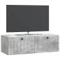 Preview: Wandmontierter TV-Schrank Betongrau 98 x 41 x 30 cm