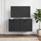 Preview: ARDEBO.de - Wandmontierter TV-Schrank Schwarz 59,5 x 31 x 30 cm