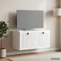Preview: ARDEBO.de - Wandmontierter TV-Schrank Hochglanz Weiß 59,5 x 31 x 30 cm