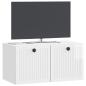 Preview: Wandmontierter TV-Schrank Hochglanz Weiß 59,5 x 31 x 30 cm