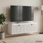 Preview: ARDEBO.de - Wandmontierter TV-Schrank Hochglanz Weiß 98 x 31 x 30 cm