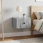 Preview: ARDEBO.de - Wandmontierter Nachttisch 2 stk. Graues Sonoma