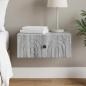 Preview: ARDEBO.de - Wandmontierter Nachttisch Sonoma-Grau 49 x 34,5 x 20 cm