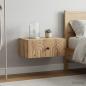 Preview: ARDEBO.de - Wandmontierter Nachttisch 2 stk. Artisan-Eiche