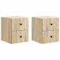 Preview: Wandmontierter Nachttisch 2 stk. Sonoma-Eiche 33 x 34,5 x 40 cm