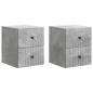 Preview: Wandmontierter Nachttisch 2 stk. Betongrau 33 x 34,5 x 40 cm