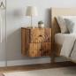 Preview: ARDEBO.de - Wandmontierter Nachttisch 2 stk. Altholz 33 x 34,5 x 40 cm
