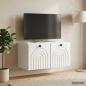 Preview: ARDEBO.de - Wandmontierter TV-Schrank Hochglanz Weiß 59,5 x 31 x 30 cm