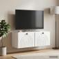 Preview: ARDEBO.de - Wandmontierter TV-Schrank Hochglanz Weiß 78,5 x 31 x 30 cm