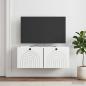 Preview: Wandmontierter TV-Schrank Hochglanz Weiß 78,5 x 31 x 30 cm