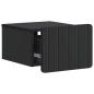 Preview: Wandmontierter Nachttisch Schwarz 33 x 34,5 x 24 cm