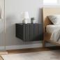Preview: ARDEBO.de - Wandmontierter Nachttisch 2 stk. Schwarz 33 x 34,5 x 24 cm