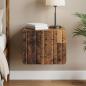 Preview: ARDEBO.de - Wandmontierter Nachttisch Altholz 33 x 34,5 x 24 cm