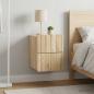 Preview: Wandmontierter Nachttisch 2 Stk. Sonoma-Eiche 33 x 34,5 x 43 cm