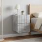 Preview: Wandmontierter Nachttisch 2 Stk. Betongrau 33 x 34,5 x 43 cm