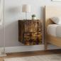 Preview: ARDEBO.de - Wandmontierter Nachttisch 2 Stk. Räuchereiche 33 x 34,5 x 43 cm