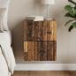 Preview: ARDEBO.de - Wandmontierter Nachttisch Altholz 33 x 34,5 x 43 cm