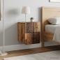 Preview: Wandmontierter Nachttisch 2 Stk. Altholz 33 x 34,5 x 43 cm