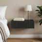 Preview: ARDEBO.de - Wandmontierter Beistelltisch Schwarz 59 x 34,5 x 17 cm