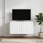 Preview: Wandmontierter TV-Schrank 59,5 x 41 x 30 cm Hochglanz Weiß