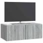 Preview: Wandmontierter TV-Schrank 78,5 x 41 x 30 cm Sonoma-Grau