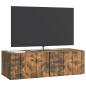 Preview: Wandmontierter TV-Schrank 98 x 41 x 30 cm Raucheiche