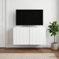Preview: ARDEBO.de - Wandmontierter TV-Schrank 59,5 x 31 x 30 cm Hochglanz Weiß