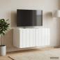 Preview: Wandmontierter TV-Schrank 59,5 x 31 x 30 cm Hochglanz Weiß