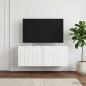 Preview: ARDEBO.de - Wandmontierter TV-Schrank 78,5 x 31 x 30 cm Hochglanz Weiß