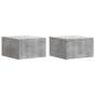 Preview: Wandmontierter Nachttisch 2 Stk. Betongrau 33 x 34,5 x 20 cm