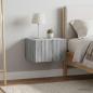 Preview: ARDEBO.de - Wandmontierter Nachttisch 2 Stk. Sonoma-Grau 33 x 34,5 x 20 cm