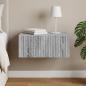 Preview: ARDEBO.de - Wandmontierter Nachttisch Sonoma-Grau 49 x 34,5 x 20 cm