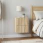 Preview: ARDEBO.de - Wandmontierter Nachttisch 2 Stk. Sonoma-Eiche 33 x 34,5 x 40 cm