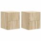 Preview: Wandmontierter Nachttisch 2 Stk. Sonoma-Eiche 33 x 34,5 x 40 cm