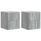 Preview: Wandmontierter Nachttisch 2 Stk. Sonoma-Grau 33 x 34,5 x 40 cm