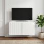Preview: ARDEBO.de - Wandmontierter TV-Schrank 59,5 x 41 x 30 cm Hochglanz Weiß