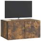 Preview: Wandmontierter TV-Schrank 59,5 x 41 x 30 cm Räuchereiche