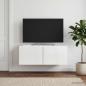 Preview: Wandmontierter TV-Schrank 78,5 x 41 x 30 cm Hochglanz Weiß