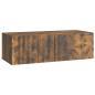 Preview: Wandmontierter TV-Schrank 98 x 41 x 30 cm Räuchereiche