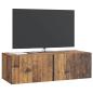Preview: Wandmontierter TV-Schrank 98 x 41 x 30 cm Altholz Holzwerkstoff