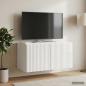 Preview: Wandmontierter TV-Schrank 59,5 x 31 x 30 cm Hochglanz Weiß