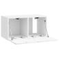 Preview: Wandmontierter TV-Schrank 59,5 x 31 x 30 cm Hochglanz Weiß